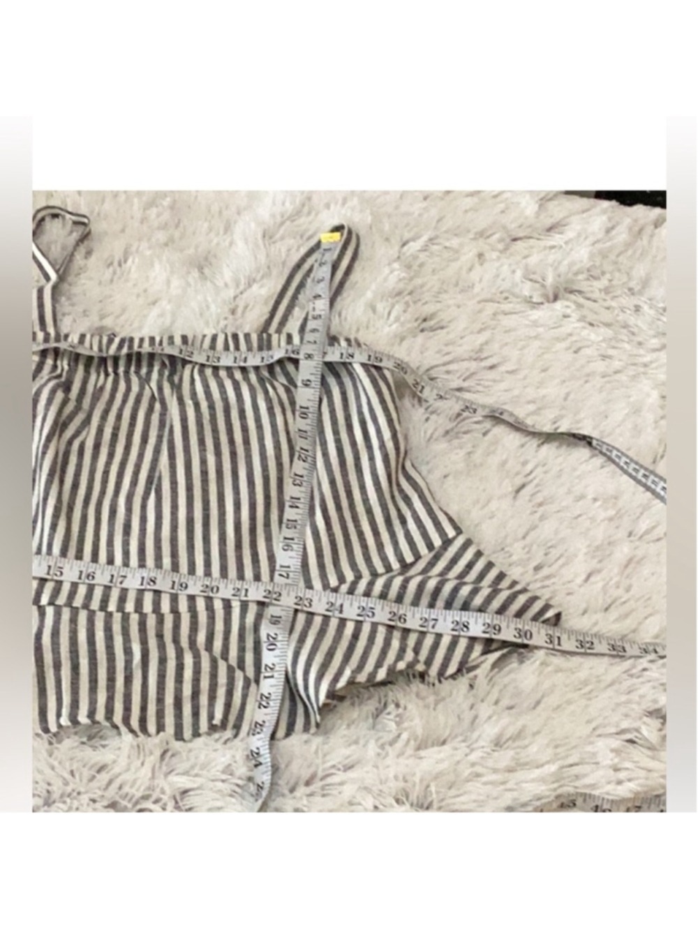 POPSUGAR Striped Linen Blend Crop Tank Top White Black XXL NWT - Picture 6 of 15